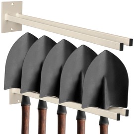 Zonon 2 Pcs Extra Long Tool Rack for Shovels Spades Rakes Brooms Shovel Holder for Truck and Shovel Rack Heavy Duty Powder Coated Steel Wall Mount Storage Organizer Garage and Shed (Beige)