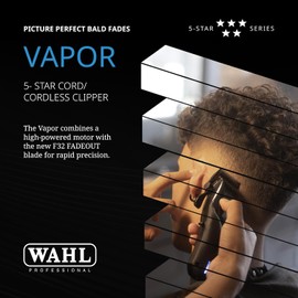 Wahl Professional 5-Star Vapor Recortadora Inalámbrica con Hoja y Velocidad Ajustables, Modelo 3026480