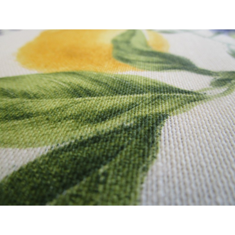 Rectangular tablecloth with lemon and olive motif, 100% cotton, size: