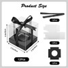 Anglecai 12 Pack Clear Plastic Cupcake Boxes, 3.5 Inch Black