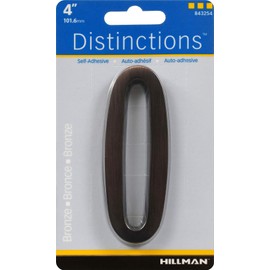 Distinctions by Hillman 843254 4-Inch Die Cast Self-Adhesive House Address Plaque, Aged Bronze, Number 0