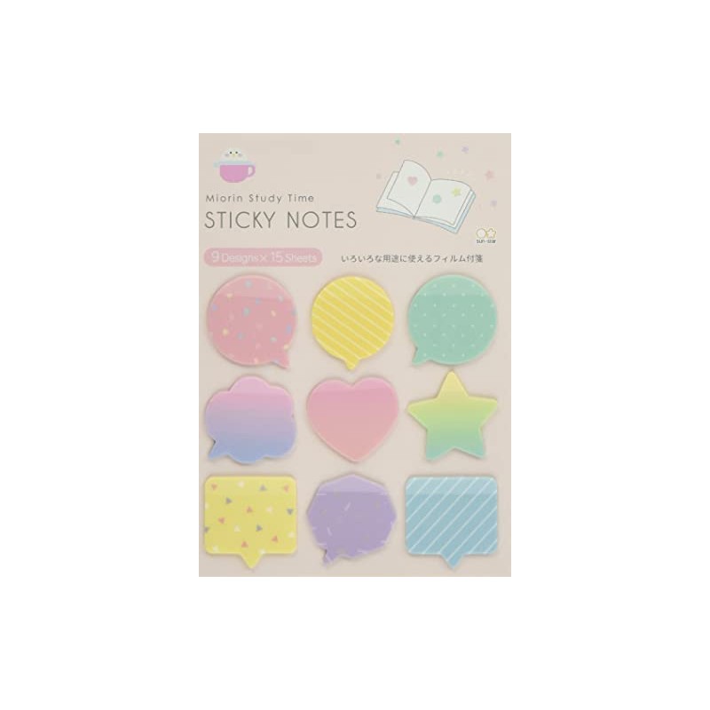 Sunstar Stationery S2834693 Sticky Notes Miori Study Time D Pattern