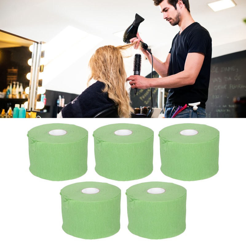5 Rolls Disposable Barber Paper Neck Strips Self Adhesive Hairdressing