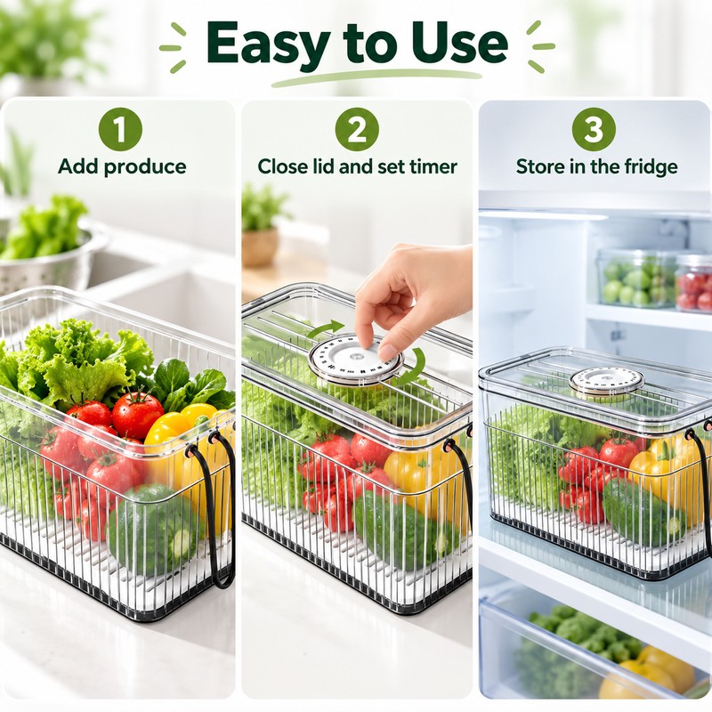 Refrigerator Storage Box for Food Organization – Clear Stackable Container