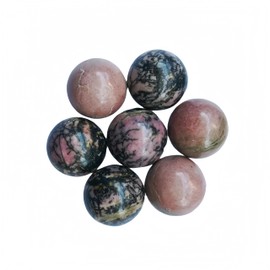 Sunshcat Natural Rhodonite 0.78 Inchs Crystals and Healing Stone Ball Set,Home Desktop Feng Shui Array Decoration(7 Pieces) ﻿