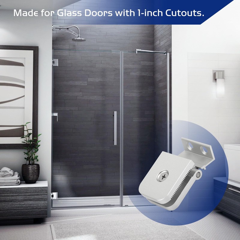 Glass Shower Door Hinge, Aluminum Silver Door Mount Hinge Fits