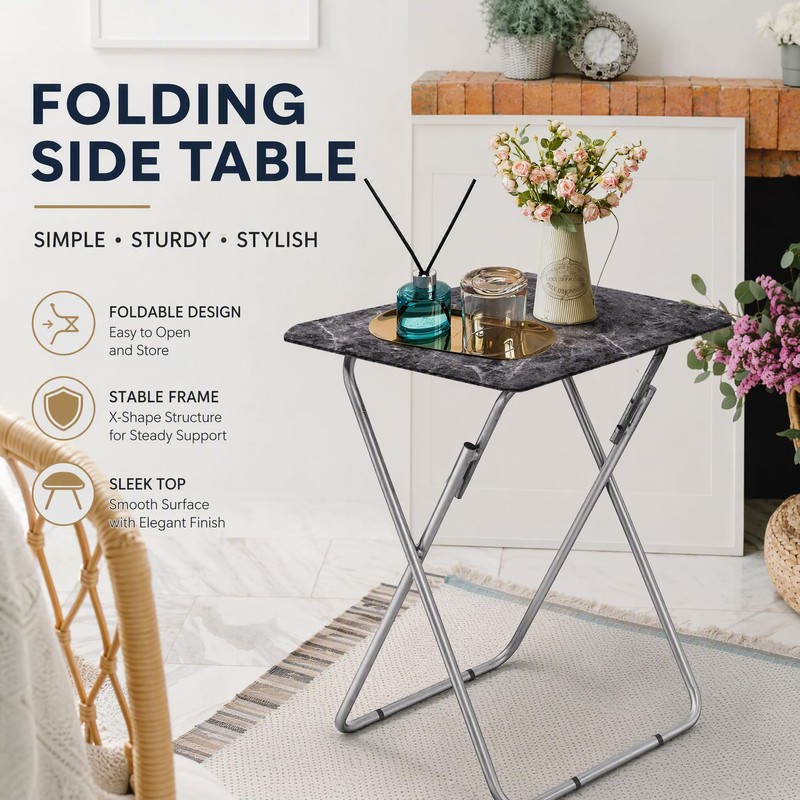 Tv Trays Folding Tv Table, Dinner Table for Eating with