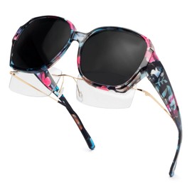 Face Shadow Polarized Sunglasses Fit Over Glasses, Sunglasses for Women to Go Over Glasses UV Protection Lightweight -K1C16