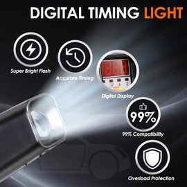CCLIFE Ignition Light Gun, Strobe Lamp, Digital Display, Ignition Gun, Ignition Timing Gun, 10-16 V, 10 W