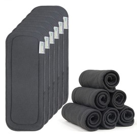 Wegreeco Reusable Soft 5 Layers 12 Pack Charcoal Inserts for Baby Cloth Diaper,High Absorbing Washable Liners