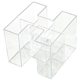 HAN Bravo Desk Holder with 5 Compartments, Modern, High-Gloss and Expandable, Premium Quality, 17455-23, Transparent