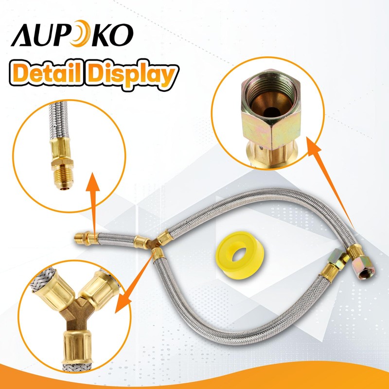 Propane Y Splitter Connection Braided Pipe Propane Hose Splitter for