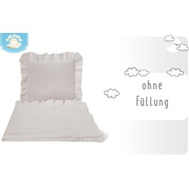 balbina Muslin Duvet Set, 2-Piece Set for Children, Breathable & Machine Washable, No Filling, 80 x 80 cm Baby Blanket with 35 x 40 cm Pillow, Light Beige