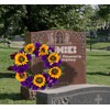 SUHOOKOO Cemetery Wreaths for Grave Decoration,Golden Sunflower and Purple Rose,