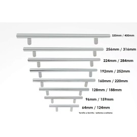 LIZOFERTAS Jaladera Moderna En Barra 31.6 Cm De Acero Inoxidable Alacenas Cocinas Closet Herrajes