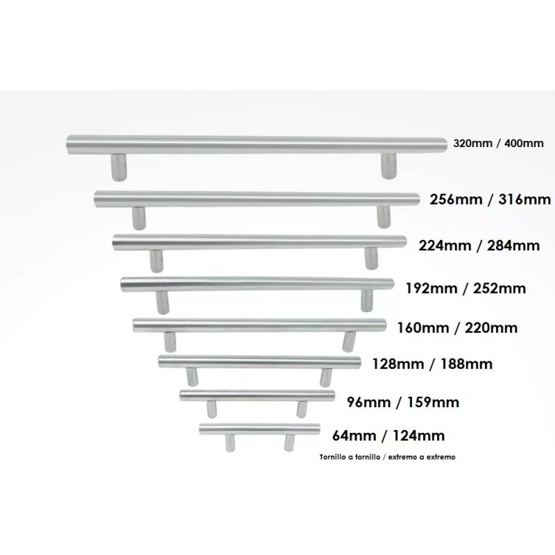 LIZOFERTAS Jaladera Moderna En Barra 31.6 Cm De Acero Inoxidable