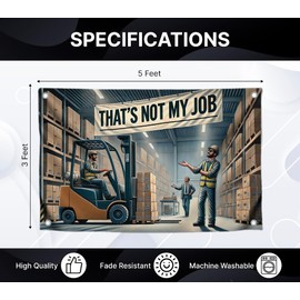 3x5 Ft Polyester Flag with Quotes with Four Brass Grommets - That’s Not My Job Banner for Wall Decorations Room - Worker Flag for Indoor or Outdoor - Flags for Bedroom and Boys or Fun for College Dorm