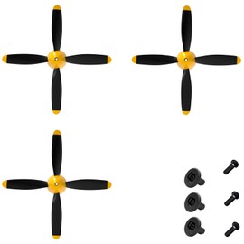 3 Sets Rc Plane 4-Blade Propeller with Propeller Savers and 3 Adapters for VOLANTEXRC 761-11 761-12 761-13 P40 BF109 P51 F4U T28 Spitfire Airplane New Version