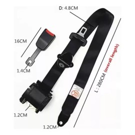 ZHX Cinturón De Seguridad De 3 Puntos Universal Retráctil 2pzs