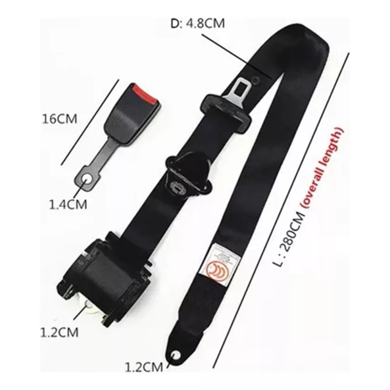 ZHX Cinturón De Seguridad De 3 Puntos Universal Retráctil 2pzs