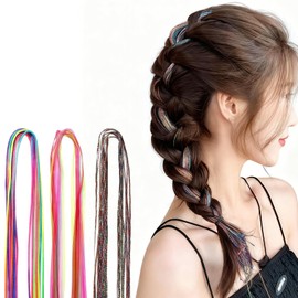 Zhejia Hair Braiding Rope, Set of 3 Types, 74 Pieces, Hair Styling Rope, Color Rope, Hair Ribbon, Braiding Accessories, Hair Ribbon, Hair Accessory, Accessory