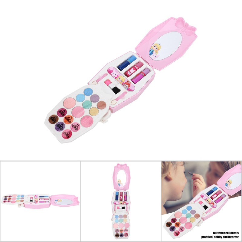 Portable Kid Makeup Water Soluble Toy Miniature Beauty Box Cosmetic