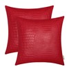 BRAWARM Faux Leather Pillow Covers 22 X 22 Inches, Christmas