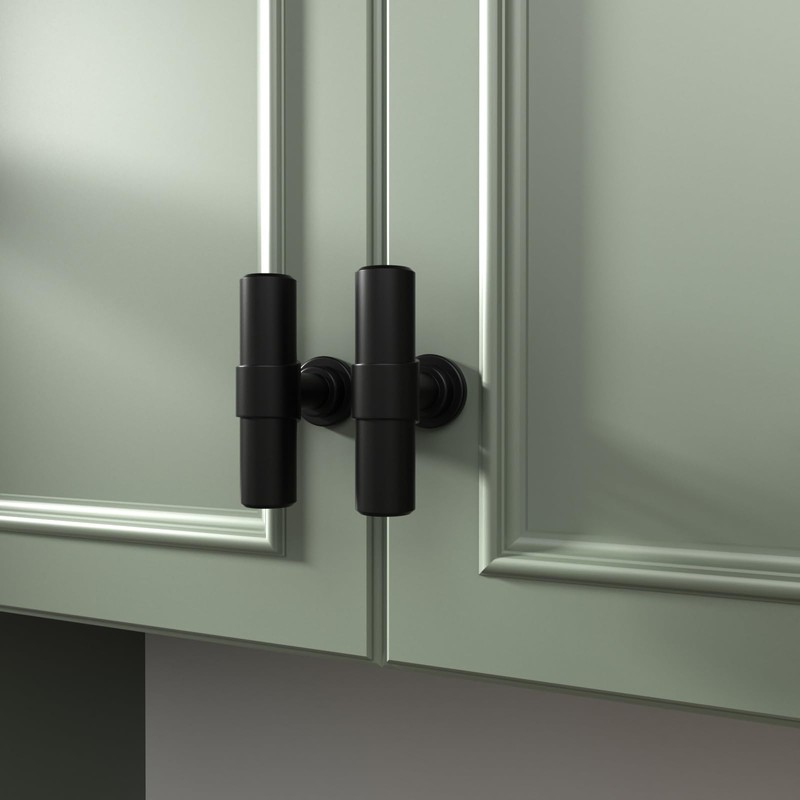 LONTON Pack of 10 Furniture Knobs, Black Cabinet Knobs, Vintage