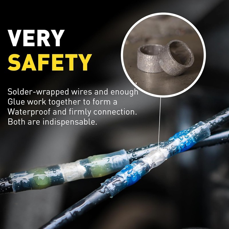 haisstronica 500PCS Solder Seal Wire Connectors,Waterproof Heat Shrink Butt Connectors