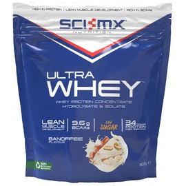 SCI-MX Ultra Whey Protein Muscle Building & Recovery Protein Powder with Naturally Occurring Glutamine & Amino Acids - Banoffee Flavour - 800g (18 Servings)