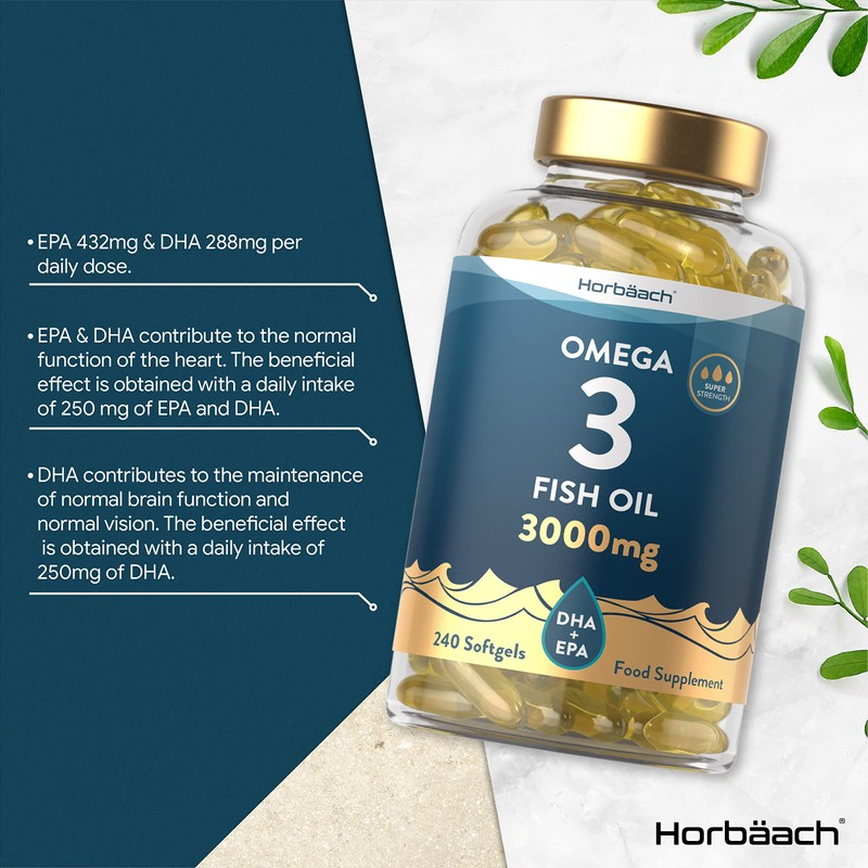Omega 3 Fish Oil 3000mg | 240 Capsules | with