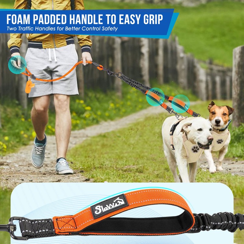 SlowTon Double Leash for Two Dogs - No Tangle Dog