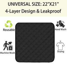 HUNAIGEE Washable Waterproof Incontinence Chair Pad Incontinence Seat Cover Reusable Incontinence Pad 54 x 56 cm Pack of 3