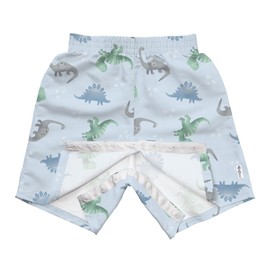 Easy-Change Eco Swim Trunks - Light Blue Dinos - 24mo