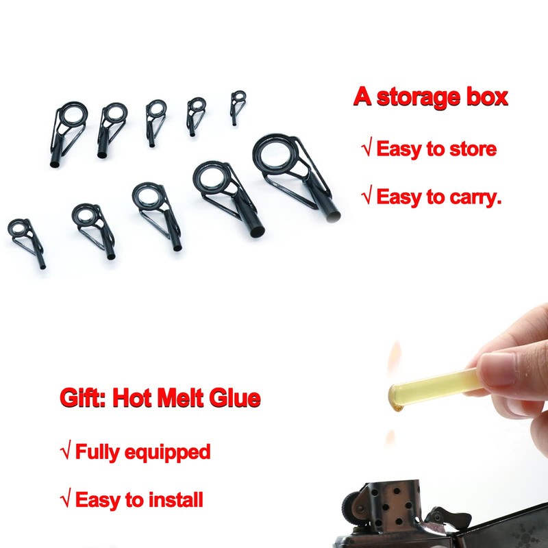 9KM DWLIFE 20pcs Rod Tip Eye Repair Kit with Glue