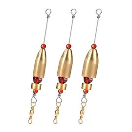 3 PCS Fishing Carolina Ready Rigs, Brass Bullet Sinker Weight Barrel Swivels with Beads for Bass Fishing 0.4oz 0.6oz 0.9oz