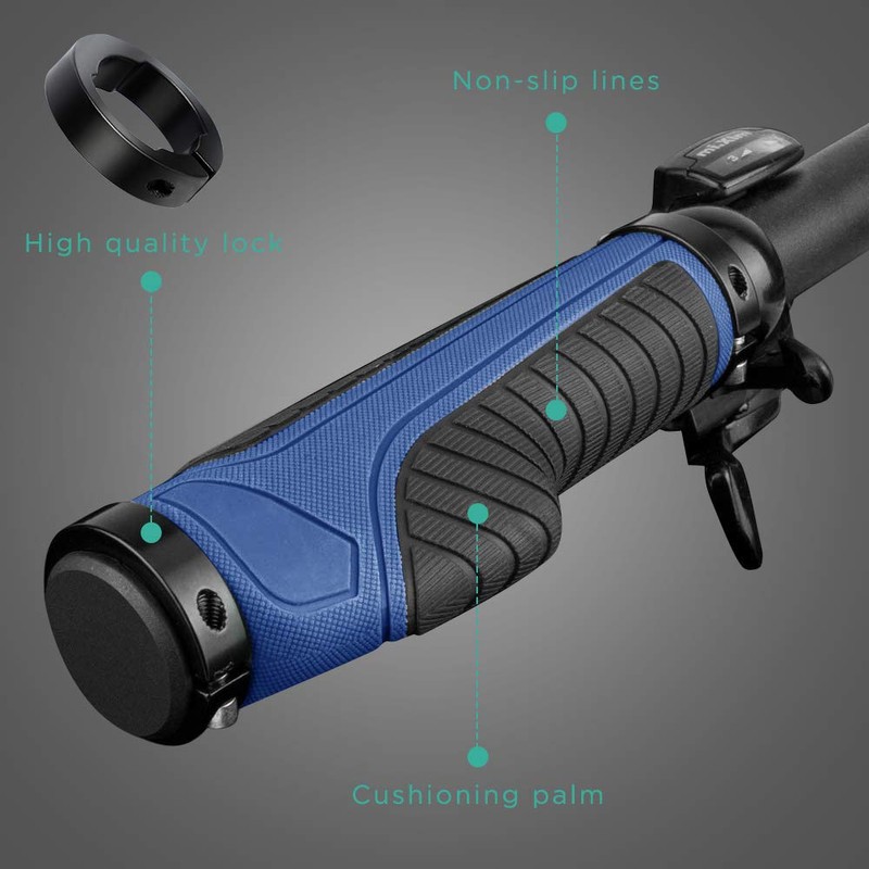 GeeRic Bicycle Grip, Anti-Slip Rubber, Ergo Grip, Durable, Easy Installation,