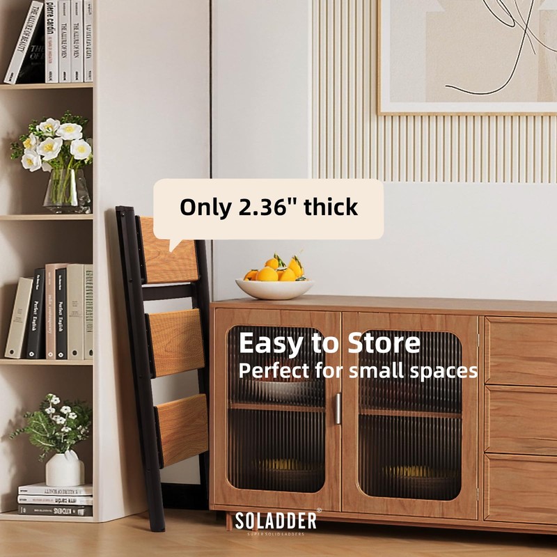 SOLADDER 3 Step Ladder, Anti-Slip and Lightweight Foldable Step Stool