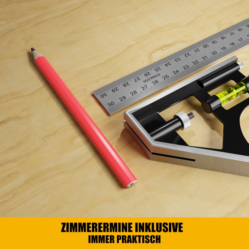 Simon & Co Combination Square Stainless Steel 300 mm -