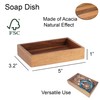 Acacia Soap Dish Cup Dispenser Tray