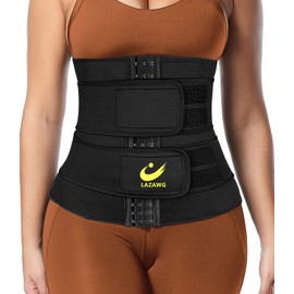 LAZAWG Women Neoprene Waist Trainer Sweat Belt Waist trimmer Sauna Waist Cincher Girdle Black