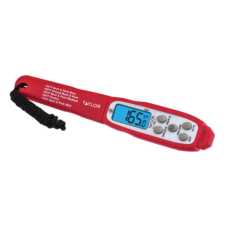 Taylor Digital Waterproof Thermometer with Bright Blue Backlight for Kitchen,