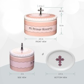 Cascade Goods - Girls Mi Primer Rosario & Keepsake Box, Recuerdos de Bautizo para Niña, Baptism Gifts for Girls, Rosarios Catolicos para Bautizo