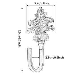 Hicello 2Pcs Red Copper Vintage Maple Leaves Curtain Drapery Tieback Door Wall Towel Cloth Coat Hook Holder With Screws
