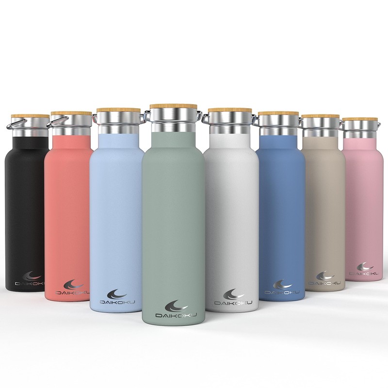 Daikoku Flasche, Doppelwandige Thermosflasche aus Edelstahl, Hält Getränke stundenlang kalt