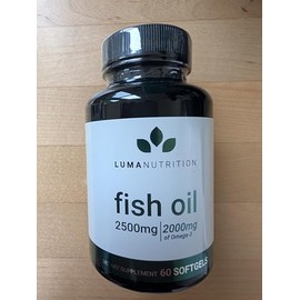 Luma Nutrition- Suplemento de Aceite de Pescado Omega 3 Extra Fuerza 2500mg 2000mg EPA y DHA Salud Cerebral y Cardiaca                                