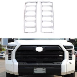 autotrim000 Chrome Front Fog Light Cover Trim Accessories Fit For Toyota Tundra 2022 2023