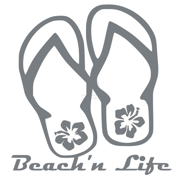 Gry Beach'n Life Hibiscus Flip Flop Decal Vinyl Sticker Graphics