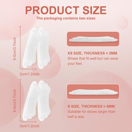 RYHHH 2 Paar Fersenpolster,Selbstklebende Fersenhalter,Fersenschutz Für Schuhe, Füllungen für Große Schuhe & Heel Protector Pads Gegen Blasen & Reibung,Für Männer Frauen （Transparent,S/XS ）
