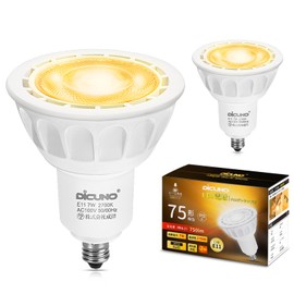 DiCUNO LED Bulb, E11 Base, Spotlight, 7W 75W Halogen Bulb Equivalent, 2700K, 750lm, Dimmable, LED Spotlight, Wide Angle, High Brightness, AC100V, PSE Certified, White, Pack of 2